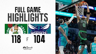 HIGHLIGHTS Celtics finish sixgame road trip by beating the Hornets for 59th win of the season [upl. by Lorenza58]