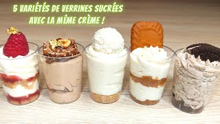 5 variétés de verrines sucrées avec la même crème ‼️😲 verrinessucrées [upl. by Einnaoj]