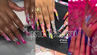 Viral Lipstick Nails ✨🎀Easy Lipstick Nails shape💄 💅🏽 Acrylic Nail tutorial ✨ [upl. by Hnahym195]