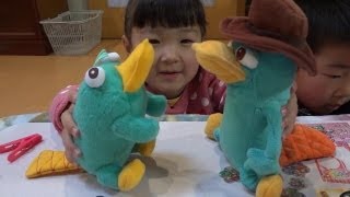 せんももカモノハシペリーのぬいぐるみで遊ぶ Platypus Perry Plush Toys [upl. by Nylesaj]