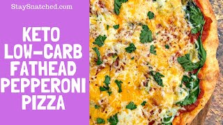 Keto LowCarb Fathead Pepperoni Pizza [upl. by Farrow]