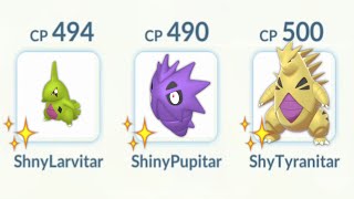 Under 500 CP SHINY LARVITAR Evolution Line Destroys Leader Sierra Pokemon Go [upl. by Clance]