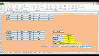 Excel  Vlookup Hlookup and Choose functionin Kannada [upl. by Abdel288]