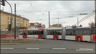 Cesta nejdelším trolejbusem Škoda Solaris 24M z Veleslavína na Letiště Václava Havla 10032024 [upl. by Ramhaj]