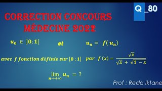 correction concours médecine 2022  Q 80 [upl. by Elad621]