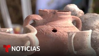 Encuentran una fábrica de vino de 1500 años de antigüedad en Israel  Noticias Telemundo [upl. by Asela175]