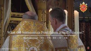 What did Summorum Pontificum actually decree 10th Anniversary EN FR ES IT DE  Latin Mass [upl. by Geilich]