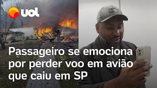 Vinhedo Passageiro que perdeu o voo do avião que caiu se emociona ao falar com a filha por ligação [upl. by Raquela]