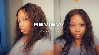 Aliexpress Wig ReviewWear and Go Cexxy Cexxy 75 250 density 24 inch chocolate brown curly wig [upl. by Leinnad]