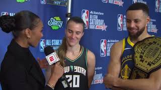 Stephen Curry and Sabrina Ionescu Interview after 3 Point Contest  Feb 17  2024 NBA 3PT Contest [upl. by Conchita]