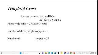 Probability in GeneticsMonohybrid Dihybrid and trihybrid crossesPart2 [upl. by Ansell]