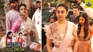 Arjun Sarja Wife amp Daughter Super Entry To Dhruva Sarja Prerana Wedding Reception ArjunSarjaFamily [upl. by Jamin]