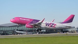 WizzAir lądowanie i start samolotu na lotnisku w Gdańsku Rębiechowie Lotnisko Gdańsk [upl. by Ramsden]