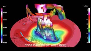 3D animation  2009 SSW Sudden Stratospheric Warming event  Twitter Recretos [upl. by Sanjiv]