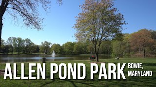 4K BOWIE MARYLAND  Allen Pond Park Tour  USA  Spring Season [upl. by Bugbee928]