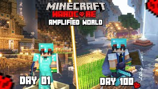 I Survived 100 Days in Amplified World On Minecraft Hardcore Hindi part02 [upl. by Nannaihr]