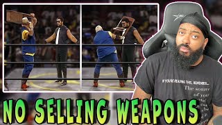 ROSS REACTS TO WRESTLERS NO SELLING WEAPONS [upl. by Einaoj]