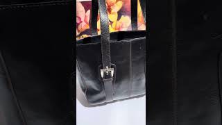 Etienne Aigner VTG Black Genuine Leather High Shoulder Handbag Bag Purse [upl. by Darill]