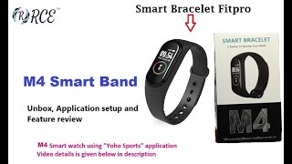 M4 Smart Band  Unboxing Setup dateTime First time setup and feature review [upl. by Cormick]