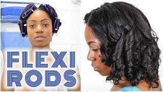 Flexi Rod Hairstyle Relaxed Hair Tutorial [upl. by Rust114]