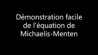 Equation de MichaelisMenten Facile  ENZYMOLOGIE [upl. by Louisette145]