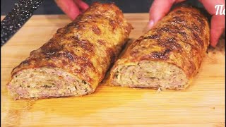 Вкусный РУЛЕТ ИЗ ЛАВАША на скорую руку ЛАВАШ С ФАРШЕМ и сыром в духовке [upl. by Zelda]