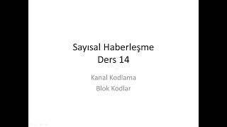 EESEC 409 Sayısal Haberleşme 14 [upl. by Enia]