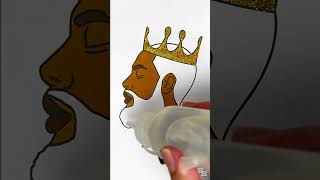 DIY glitter Beard King wear gold crown coloring ideas for kids kids king crown beard craft [upl. by Ahsilac]