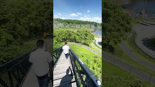 Cohoes Falls overlook park New York  Tourist Attraction  Summer [upl. by Arikahc]