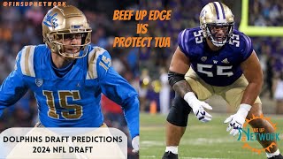 Miami Dolphins 2024 NFL Draft Predictions [upl. by Ytirehc479]