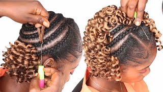 Short And Beautiful Curly Crochet Hairstyle Using Braid Extension  Beginners Friendly [upl. by Christalle]