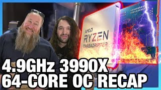 49GHz AMD Threadripper 3990X Overclock Issues amp Scores  Stream Recap [upl. by Ing330]