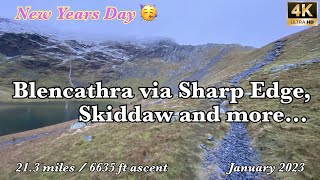 Blencathra Sharp Edge Skiddaw and more 4K  New Years Day  January 2023 [upl. by Anatolio]