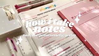 how I take notes ∥ neat quick and unnecessarily pretty  brief notes flipthrough [upl. by Nylakcaj]