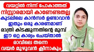 രാത്രി ഈ ഒറ്റ കാര്യം ചെയ്താൽ രാവിലെ വയർ മുഴുവൻ ക്ലീനാകും  vayattil ninnum pokan malayalam [upl. by Lemra463]