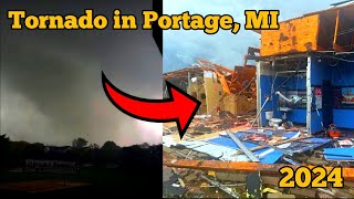 Unbelievable Footage Tornado Strikes Portage Michigan [upl. by Aratnahs]