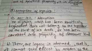 Ademption Of Legacies Imp Questions Family Law 6th Sem Part 15 [upl. by Remark]