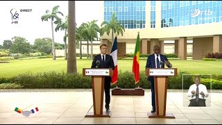 Visite de travail du président MACRON au Bénin  pour une coopération fructueuse eteleMacron [upl. by Yelnikcm]