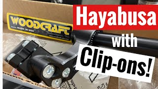 Suzuki Hayabusa Gen1 with Woodcraft 75mm Rise Side Mount Clipons Unboxing and trial fit Part2 [upl. by Telfore]