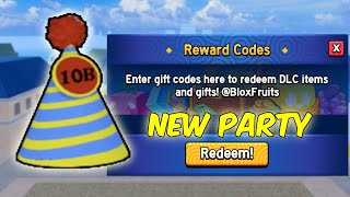 PARTY HAT CODE BLOX FRUITS ROBLOX [upl. by Diao]