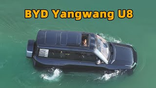 BYD Yangwang U8 a vehicle that can travel in floating water Emergency flotation demonstration！ [upl. by Ardnac]