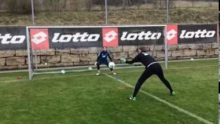 Goalkeeper Oliver Baumann training with Michael Reichner TSG 1899 HOFFENHEIM [upl. by Eneluj]