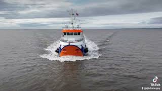 Rhone dredger heading up the Mersey [upl. by Zetnahs]