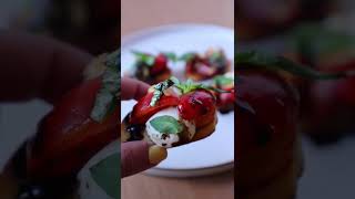 Tomato Mozzarella and Fresh Basil Bruschetta Recipe  Easy Appetizer shorts [upl. by Vanny]