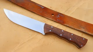 I make a classic knife with a cool wooden handle [upl. by Esilehc]