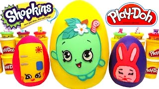 3 Huevos Sorpresas Gigantes de Shopkins en Español de Plastilina Play Doh [upl. by Eamaj]