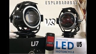 FAROS AUXILIARES LED MODELO U5 Y U7 PRESENTACION  Moto Accesorios 2018 [upl. by Romilly]