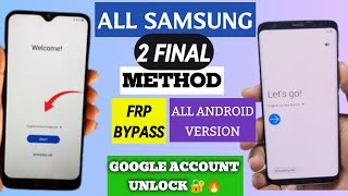 All Samsung FRP Bypass  Final Method 🔥 All Android Version  Google Account Bypass 💯 [upl. by Nrubloc]