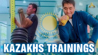 Kazakhs Armwrestling Training  Shardara Armsport Club [upl. by Lehctim]