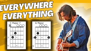 Everywhere Everything  Noah Kahan with Gracie Abrams Guitar Tutorial Easy [upl. by Judye]